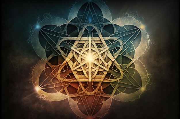 Spirituale geometria sacra mercaba Ai illusration generativa