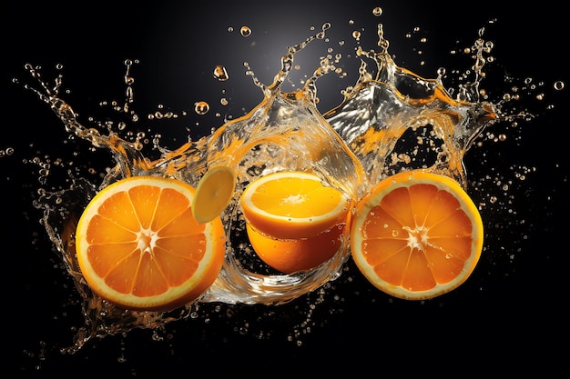 Splash arancione di alta qualità con trasparenza