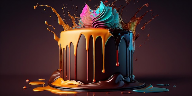 Splash Cream Cake AI generativa