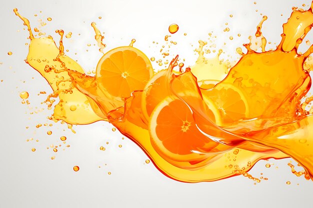 Splash creativo di colore arancione su strato trasparente