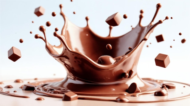 Splash di cioccolato con cubetti