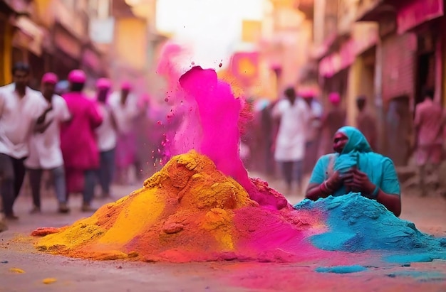 Splash di colori che festeggiano Holi