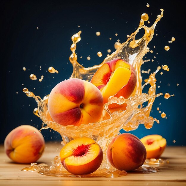 Splash di frutta sullo sfondo