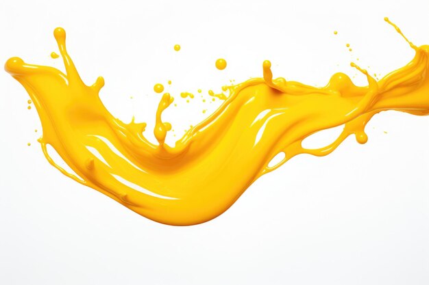 splash di ketchup giallo in aria