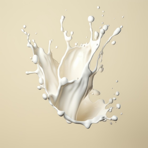 Splash di latte realistico liquido di yogurt bianco in movimento