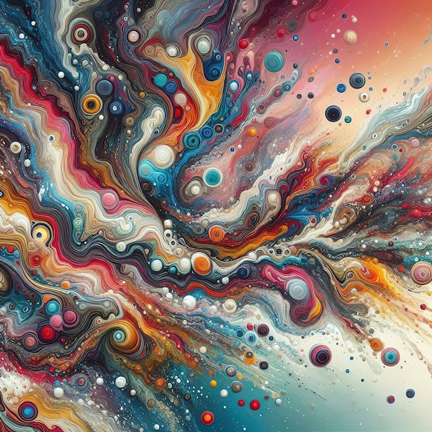Splash di pittura fluida astratta colorata