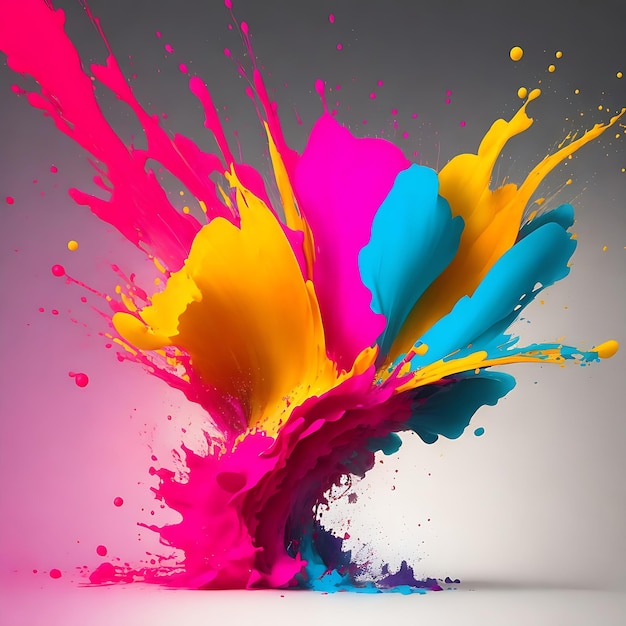 Splash di vernice colorato Elemento di design isolato IA generativa