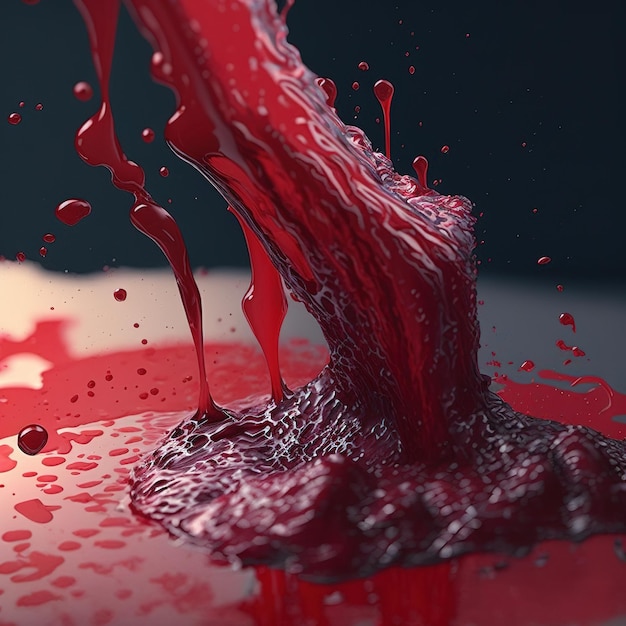 Splash splatter sangue ai render