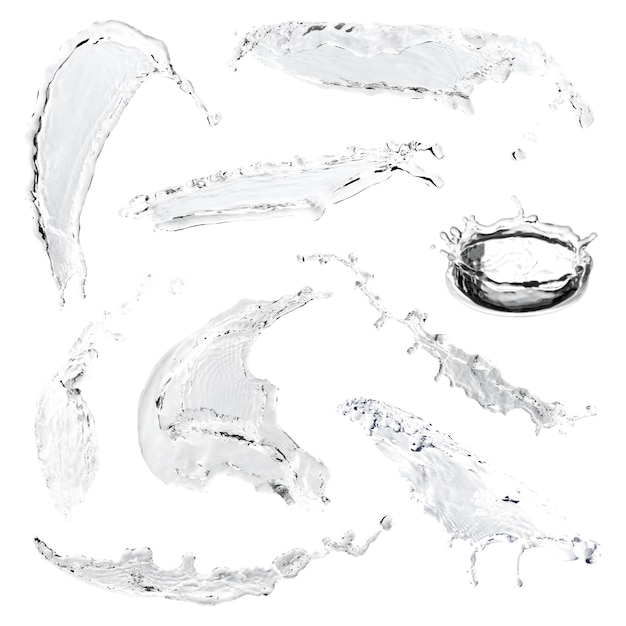 Splashing water png elemento astratto adesivo clipart
