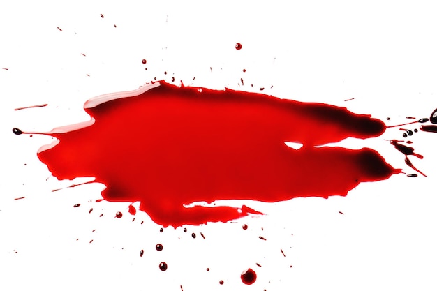 Splatter di sangue su sfondo bianco Risorsa grafica per il design