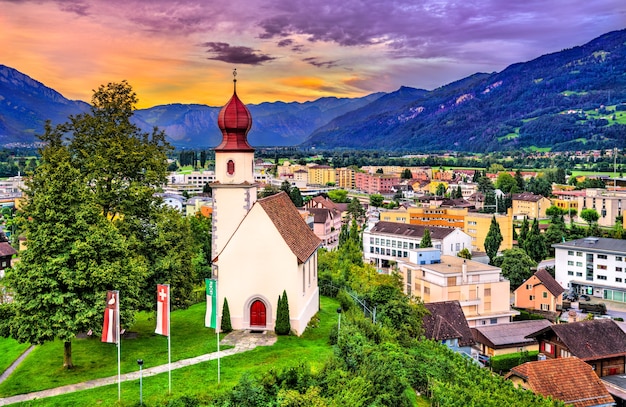 Spleekapelle, una cappella a Sargans al tramonto - Canton San Gallo, Svizzera