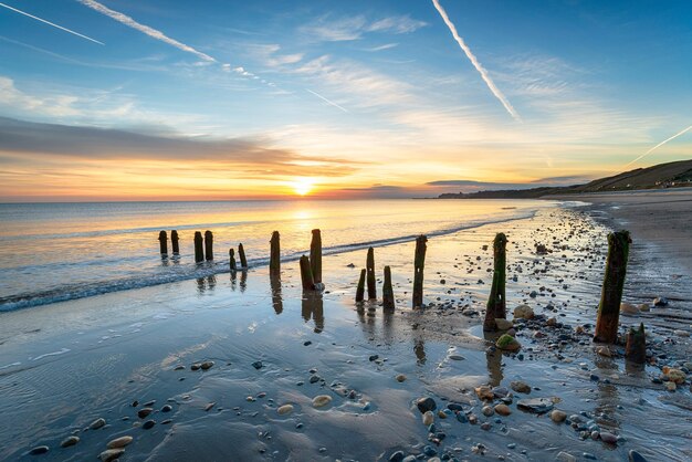 Splendida alba a Sandsend Beach