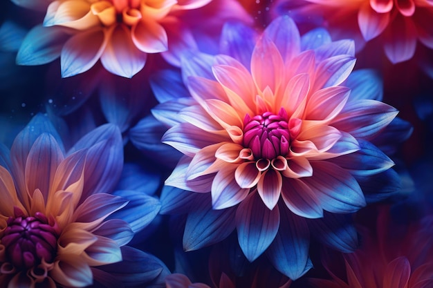 Splendida foto ravvicinata di fiori incantevoli dal design astratto della natura