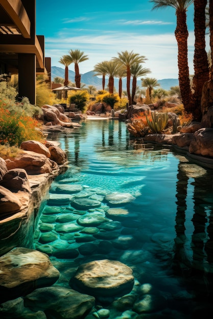 Splendida oasi immersa in una vasta distesa di deserto orlato di palme