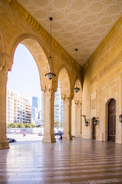 Splendida vista dalla terrazza della Moschea Muhammad Al-Amin al centro di Beirut, Libano