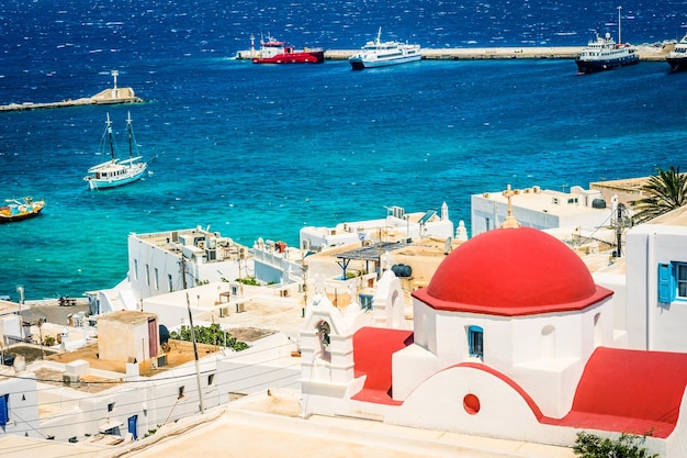 Splendida vista della città di Mykonos