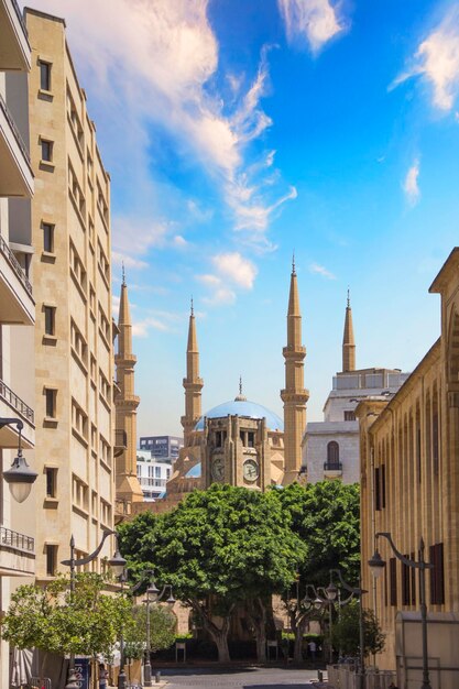 Splendida vista della Moschea Mohammad Al-Amin e del centro cittadino di Beirut, Libano