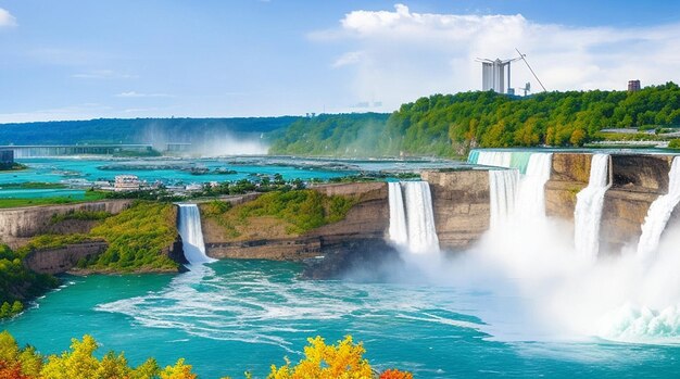 Splendida vista delle Cascate del Niagara in Canada