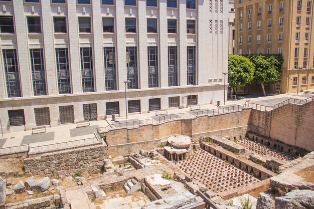 Splendida vista delle terme romane accanto al Grand Palace a Beirut, Libano