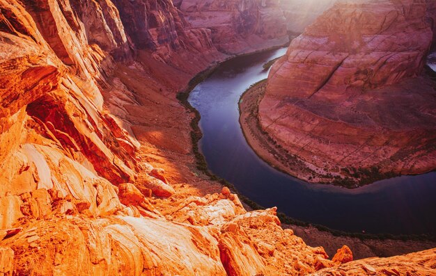 Splendida vista sul luogo a ferro di cavallo in Arizona