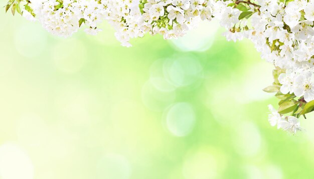 Splendida vista sulla natura degli alberi in fiore primaverili su sfondo sfocato