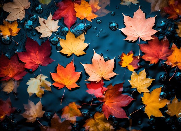 Splendide foglie di acero sullo sfondo autunnale