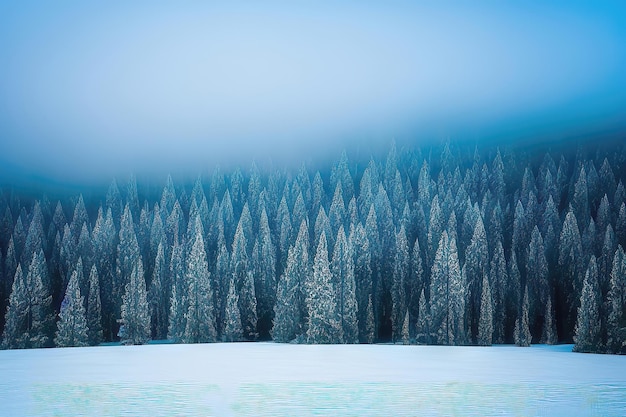 Splendidi alberi di Natale innevati contro un bellissimo SkyxA