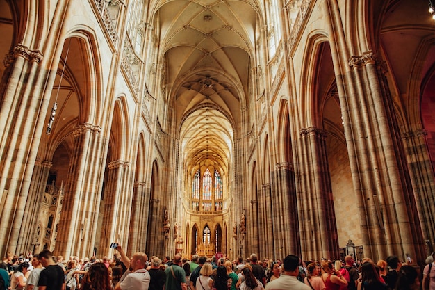 Splendidi interni della Cattedrale di San Vito a Praga Repubblica Ceca Cattedrale di San Vito