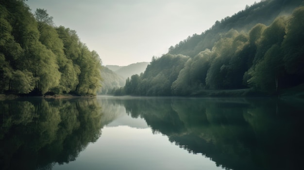 Splendidi paesaggi panoramici con montagne in Europa IA generativa