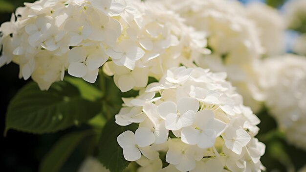 Splendido primo piano di bellissimi fiori bianchi perfetti per matrimoni naturali e primavera