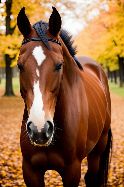 Splendido ritratto di cavallo in uno scenario naturale mozzafiato