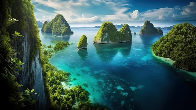 Splendido scenario a Raja Ampat Indonesia