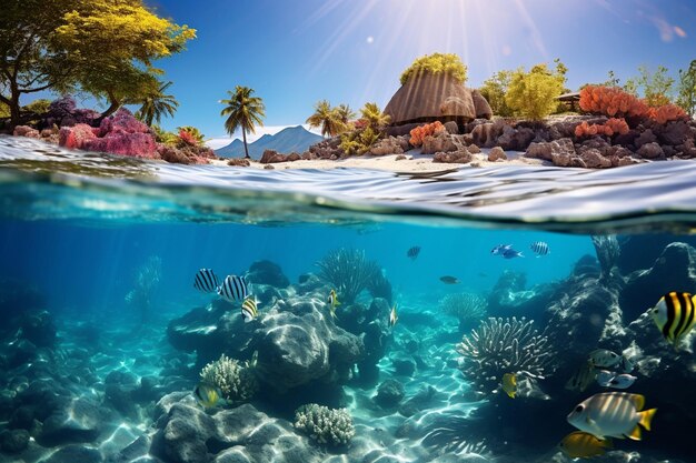 Splendido scenario dell'affascinante mondo sottomarino dell'isola di Bonaire