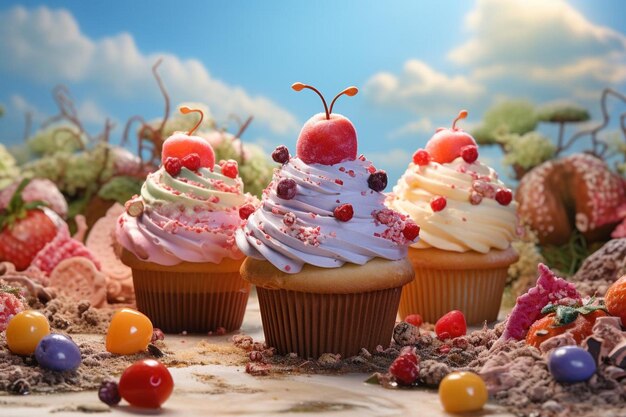 Splendore sensoriale Scene affascinanti di cupcake