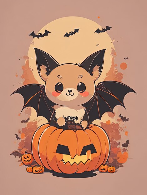 Spooky Fusion Bat Halloween e logo zucca per Tshirt