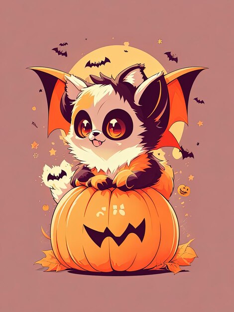 Spooky Fusion Bat Halloween e logo zucca per Tshirt