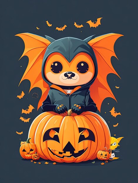 Spooky Fusion Bat Halloween e logo zucca per Tshirt