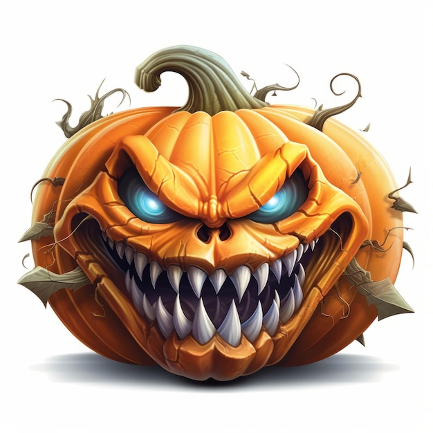 Spooky Halloween Pumpkin Exquisite Scary Cartoon Clipart in Magnificent Detail HD UltraDetailed