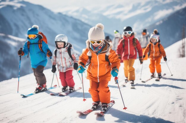 Sport invernali scuola di sci bambini vacanze di sci generativo ai