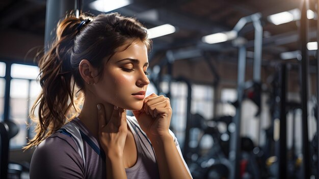 Sportista che si esercita con i manubri in palestra