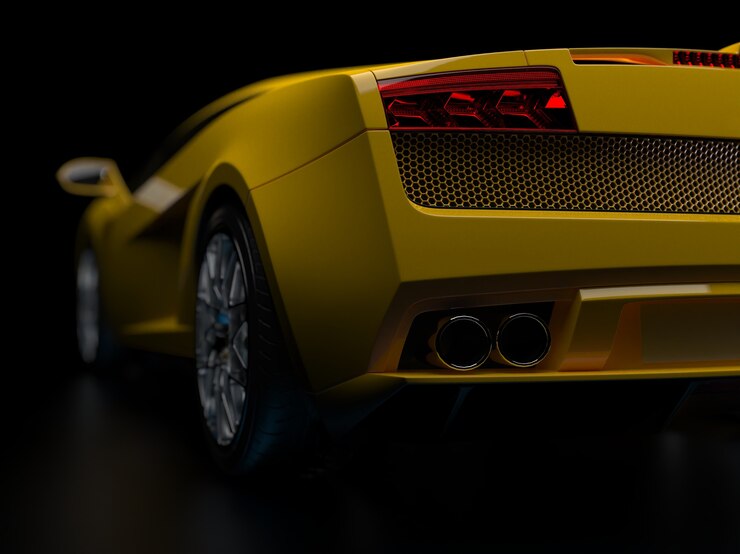 Sports car on a dark background