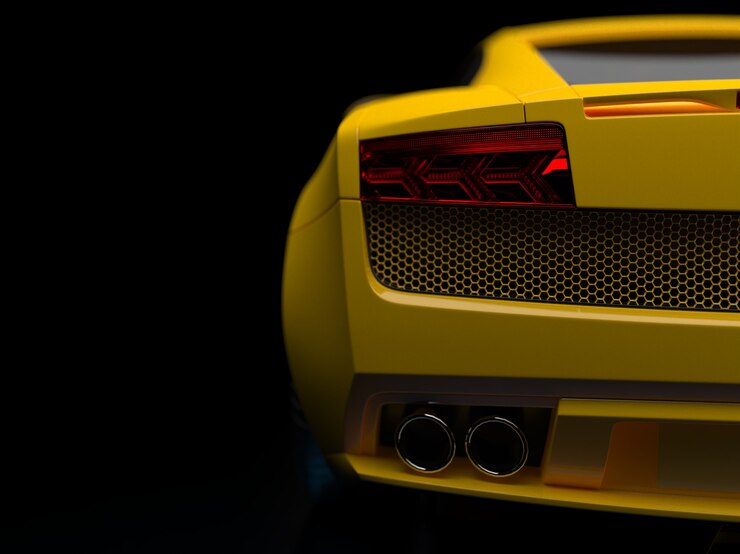Sports car on a dark background