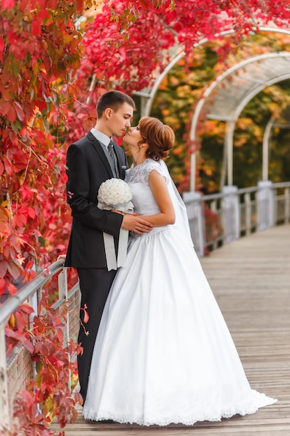 Sposa e sposo che si baciano