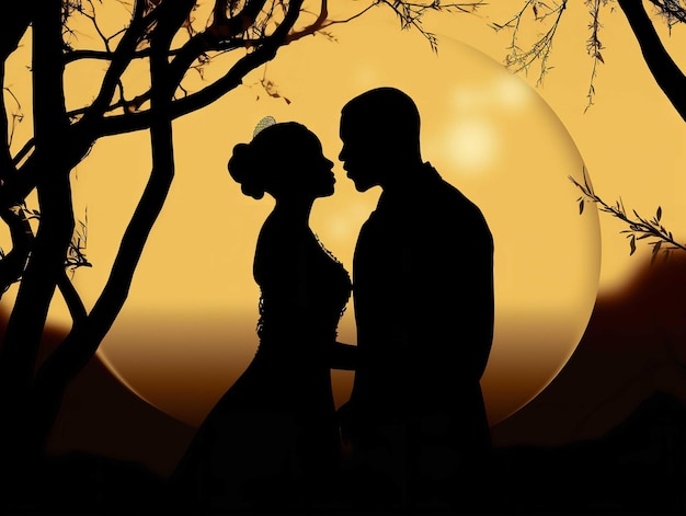 Sposa e sposo Silhouette clipart