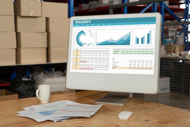 Spreadsheet Document Information Financial Startup Concept Snugly