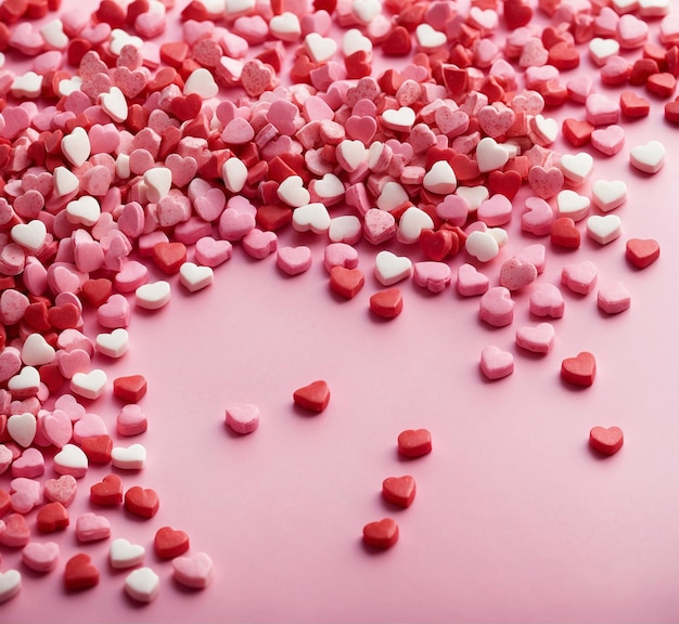 Spremature colorate su sfondo rosa concetto di San Valentino