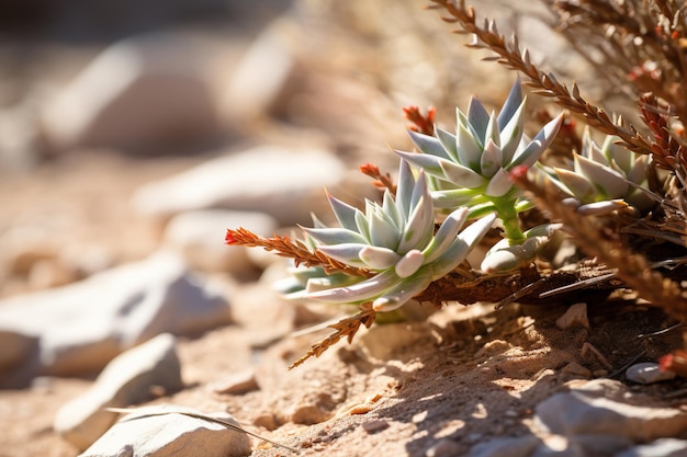 Sprotti succulenti nel deserto Generative Ai