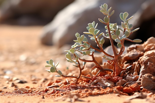 Sprotti succulenti nel deserto Generative Ai