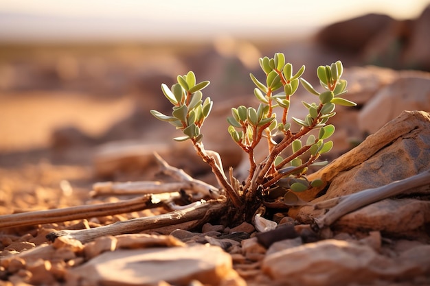 Sprotti succulenti nel deserto Generative Ai