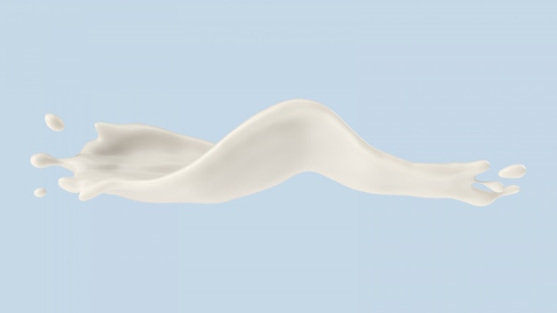 Spruzzata del yogurt o del latte, illustrazione 3d.